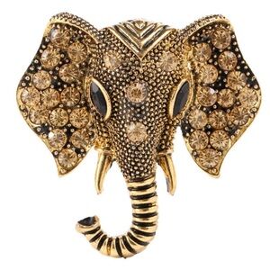 Gold Elephant Brooch
